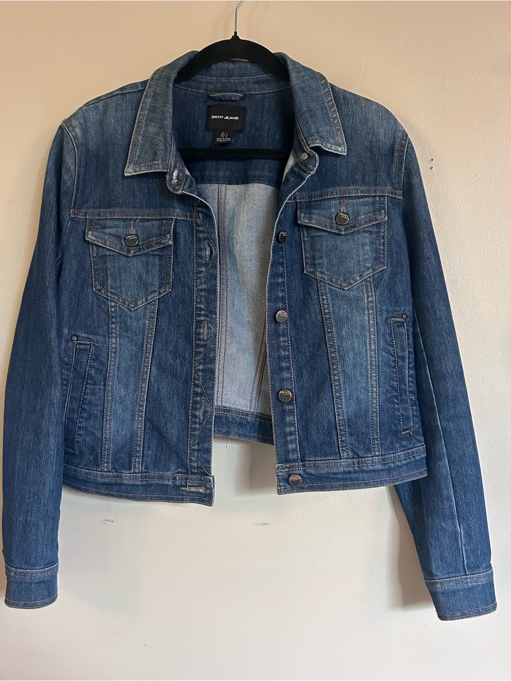 DKNY Medium Blue Denim Trucker Jacket